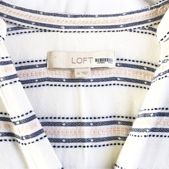 LOFT | MEDIUM MULTI-COLORED STRIPED BLOUSE - Picture 4 of 7